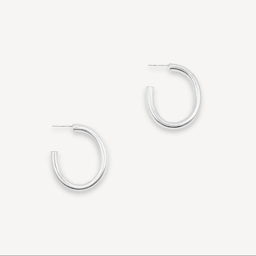 Grandes boucles d'oreilles anneaux épaisses - Argent