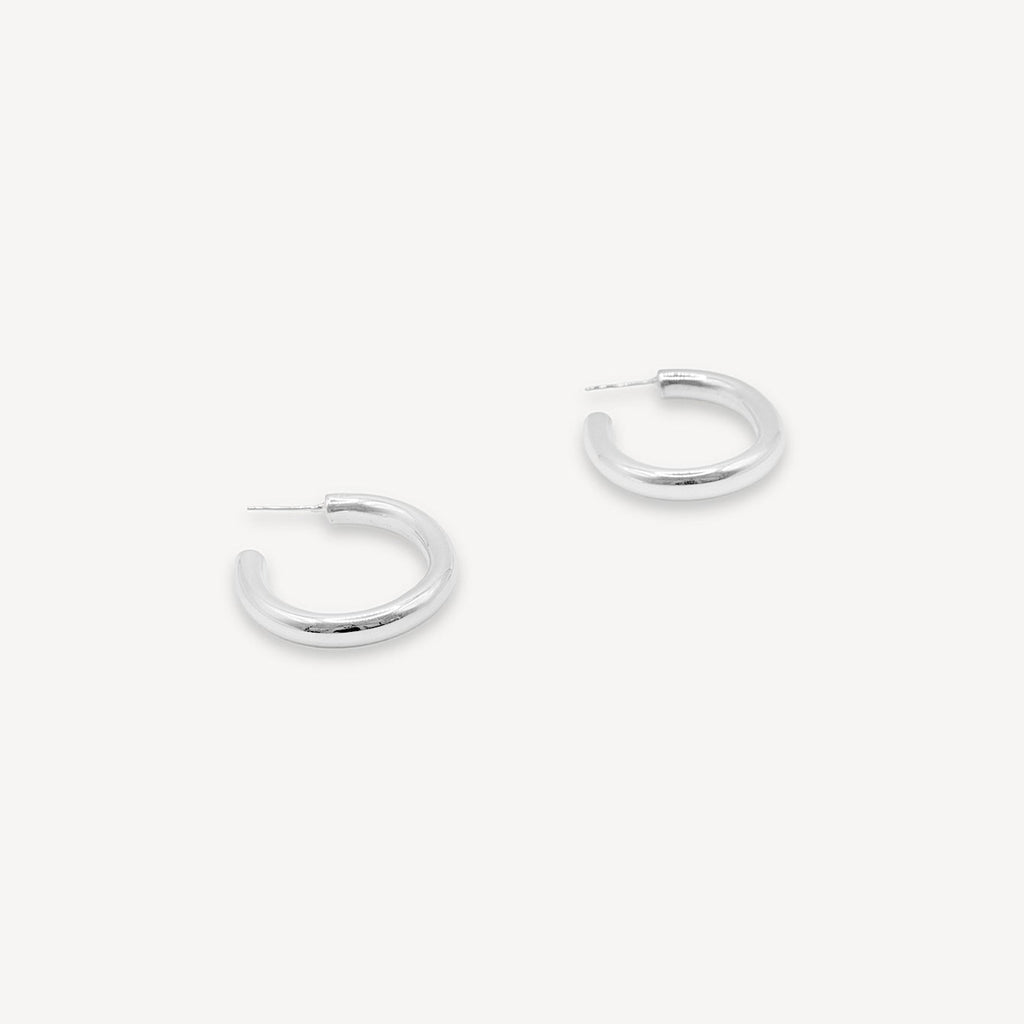 Grandes boucles d'oreilles anneaux épaisses - Argent