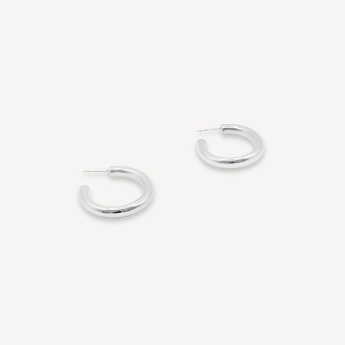 Grandes boucles d'oreilles anneaux épaisses - Argent