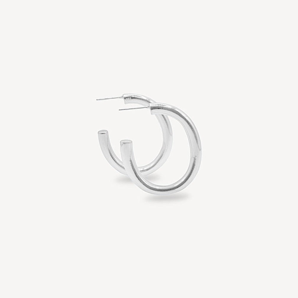 Grandes boucles d'oreilles anneaux épaisses - Argent