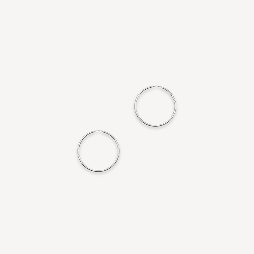Large Hoop Earrings - Silver