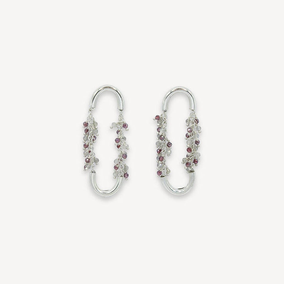 Boucles d'oreilles pendantes multi-pierres
