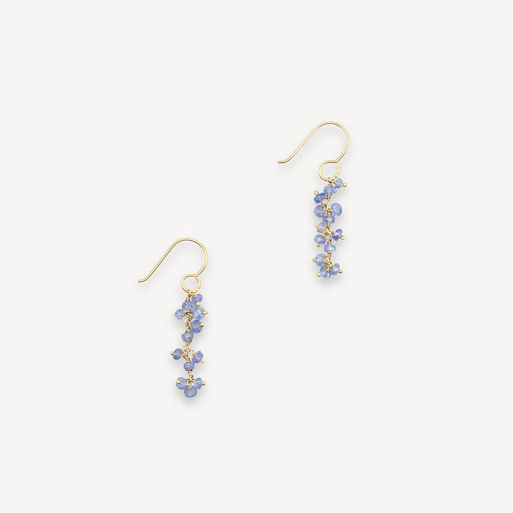 Boucles d'oreilles pendantes en iolite