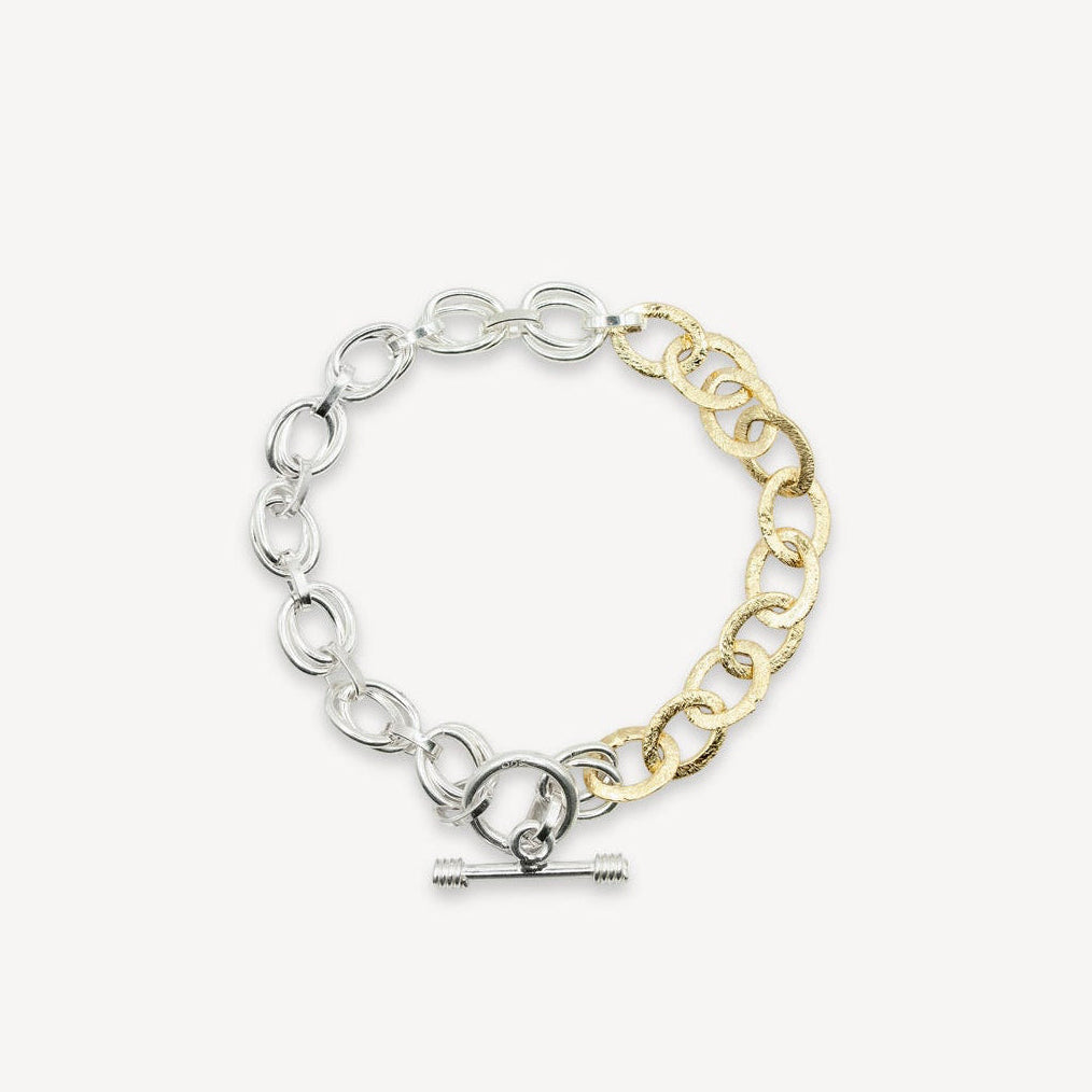 Bracelet à maillons en métaux mixtes