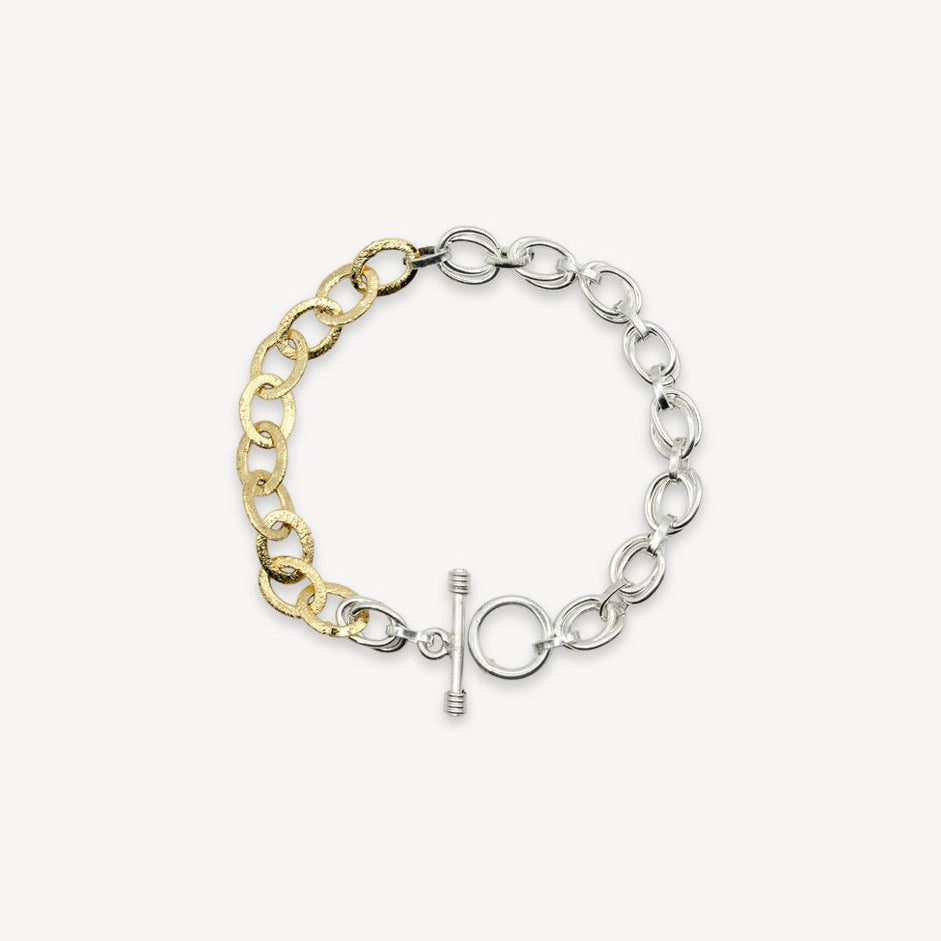 Bracelet à maillons en métaux mixtes