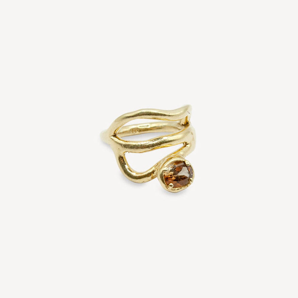 Bague en quartz fumé - Vermeil