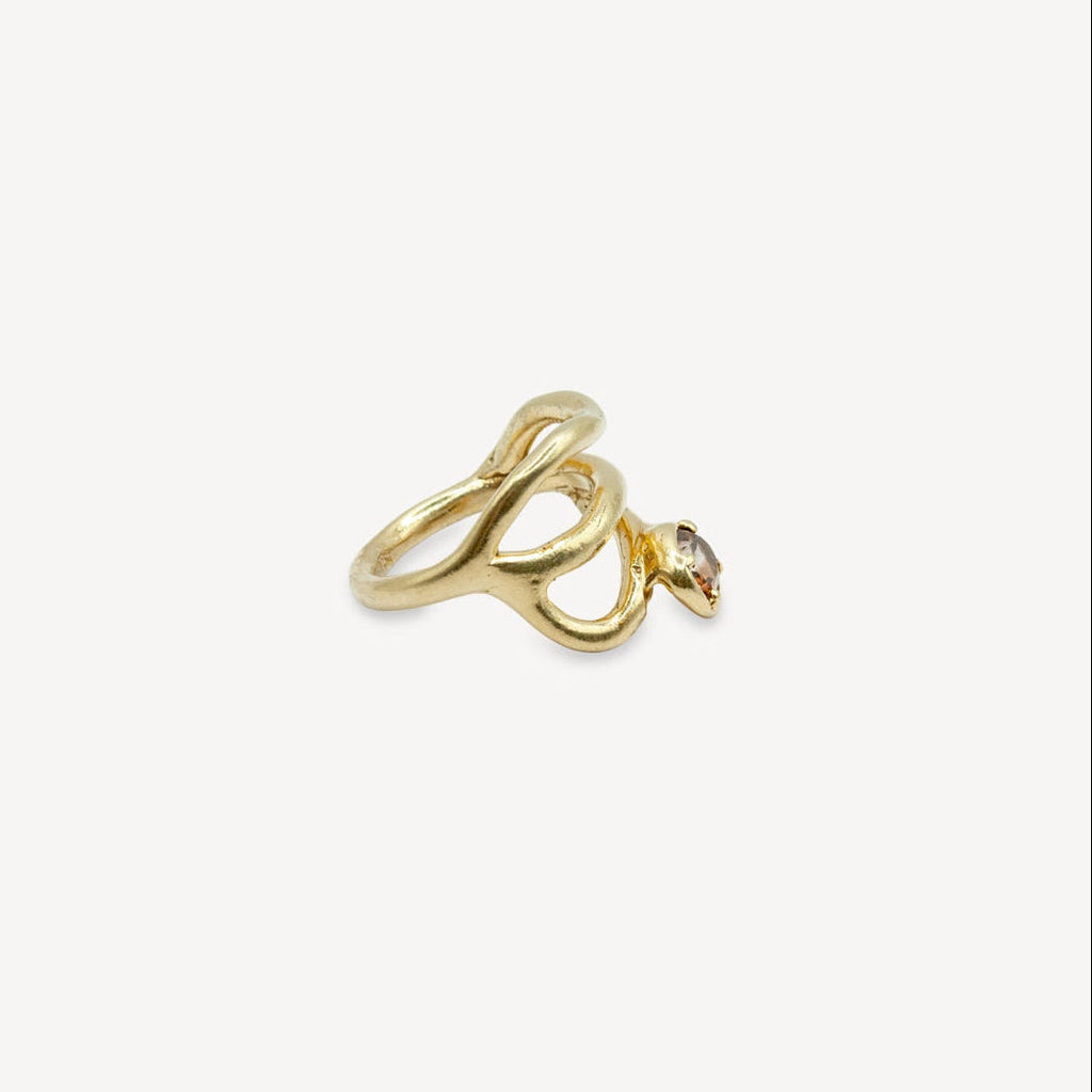 Bague en quartz fumé - Vermeil