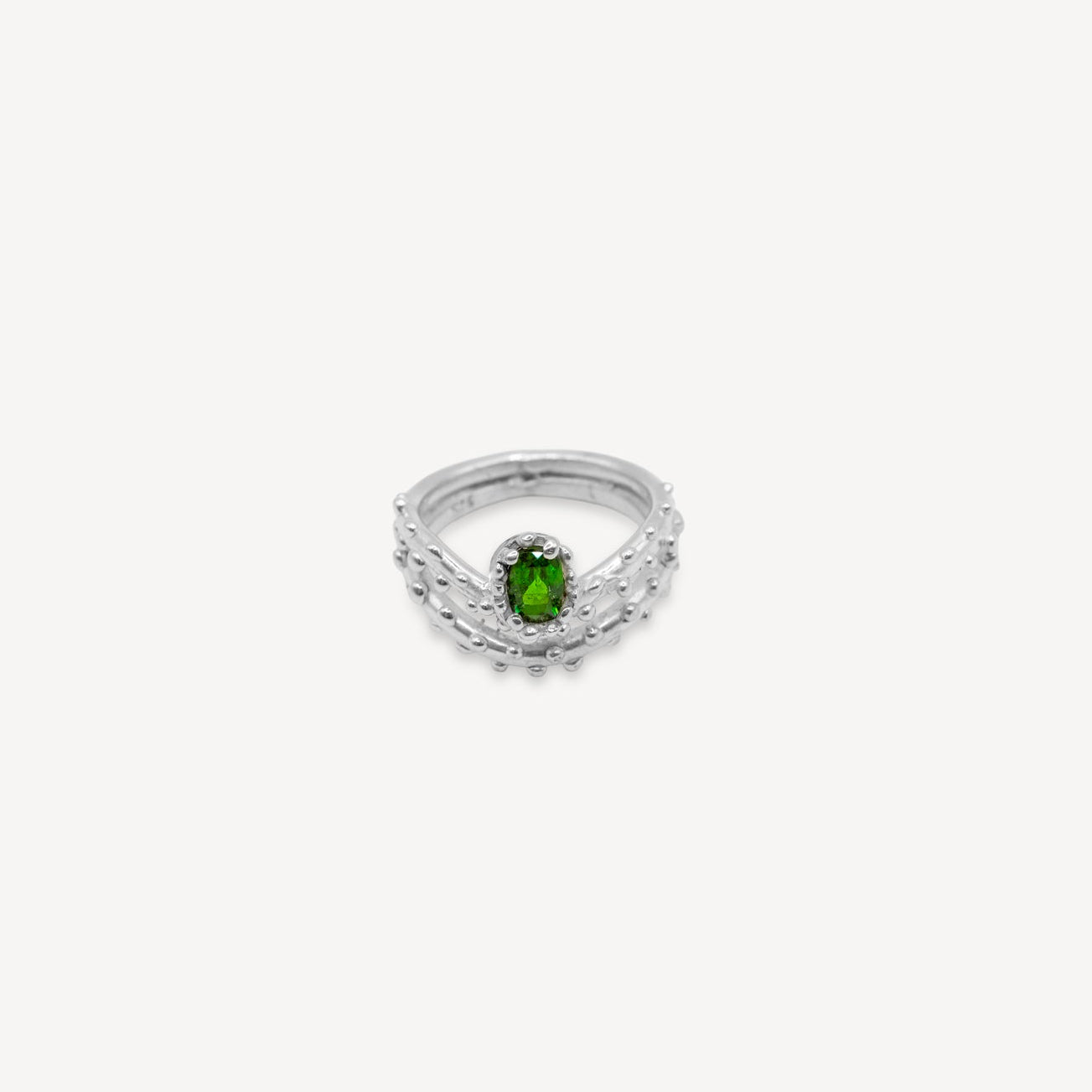 Bague en diopside chromé - Argent