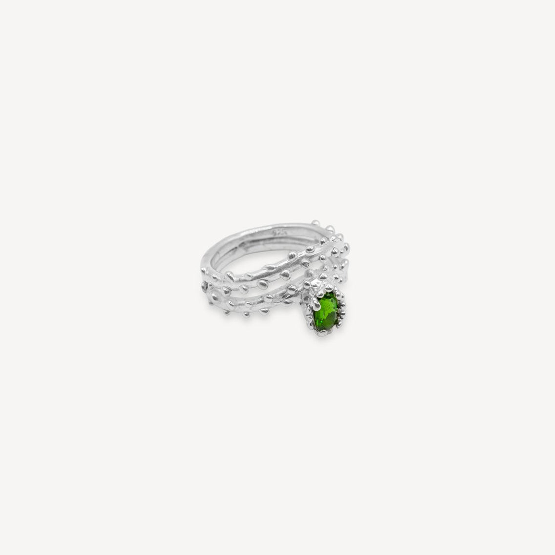 Bague en diopside chromé - Argent
