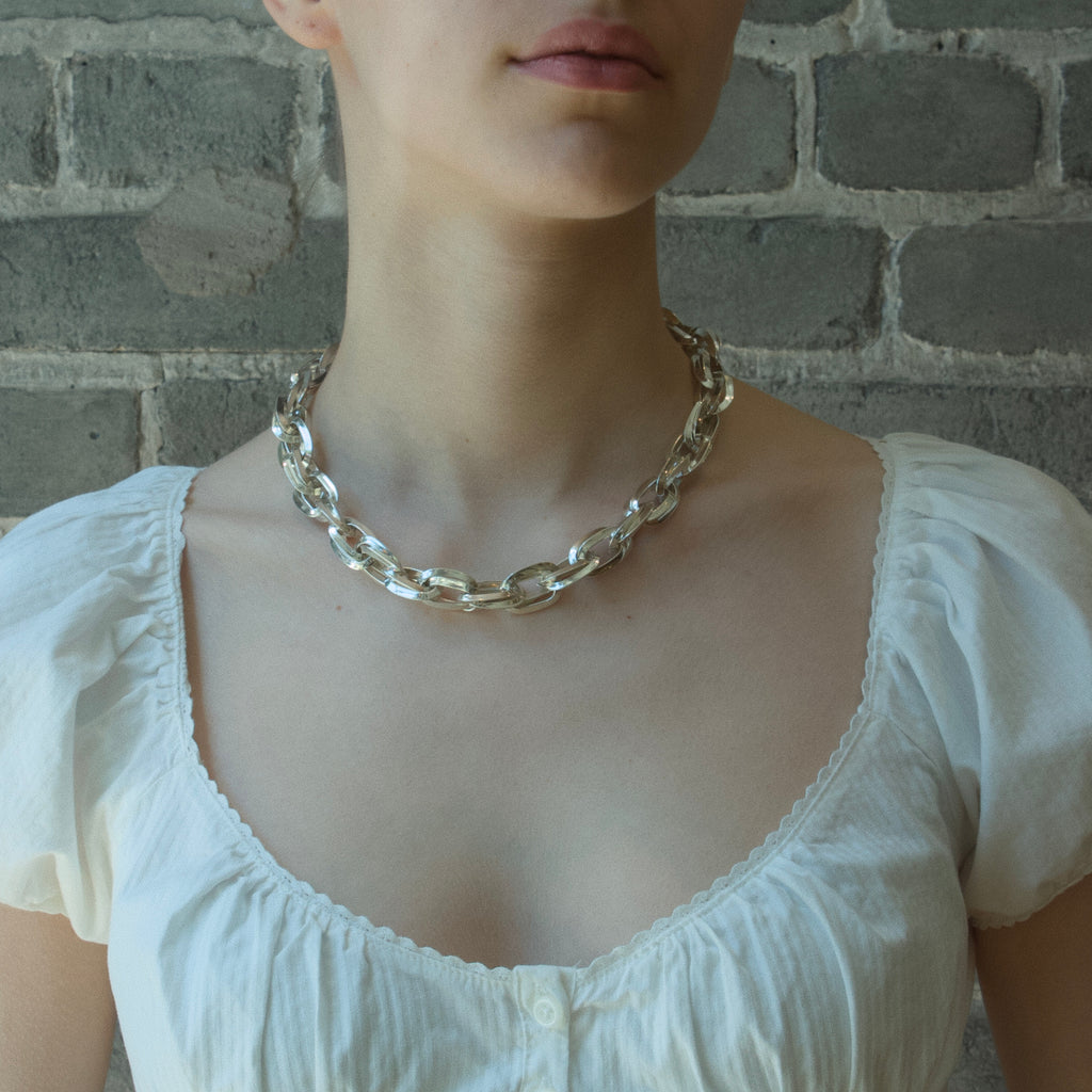 Statement Chain Necklace - Silver
