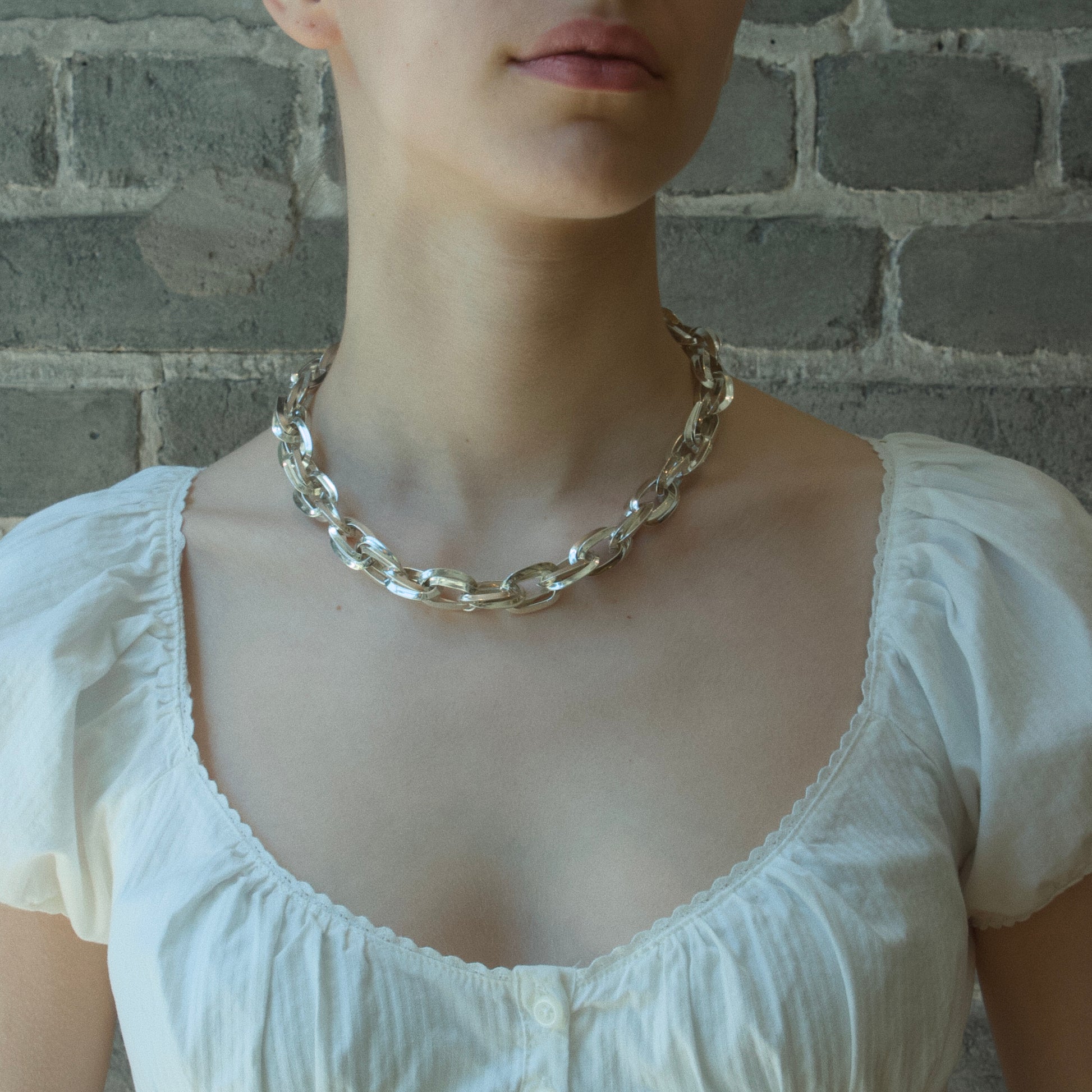Statement Chain Necklace - Silver