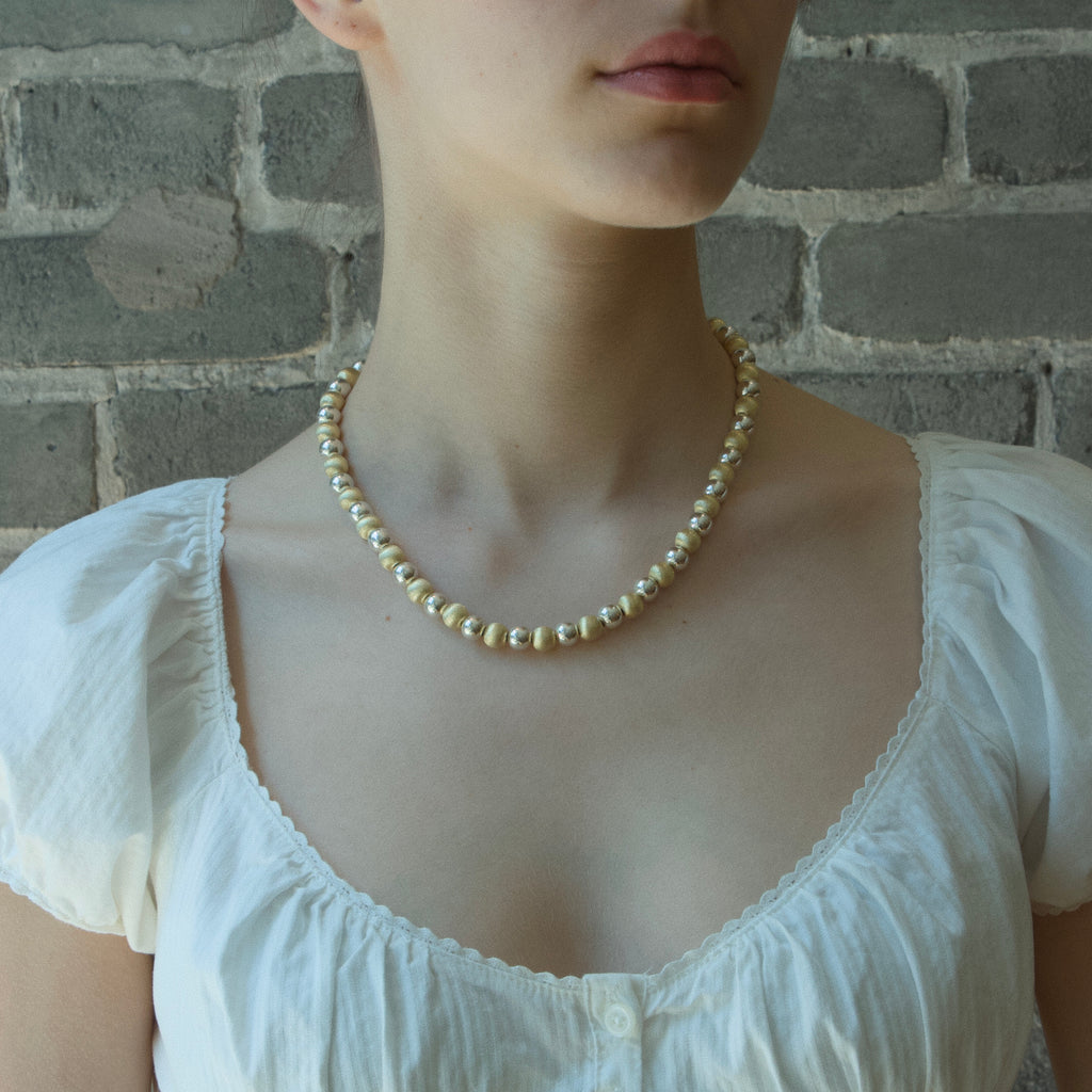 Mixed Metals Beaded Necklace