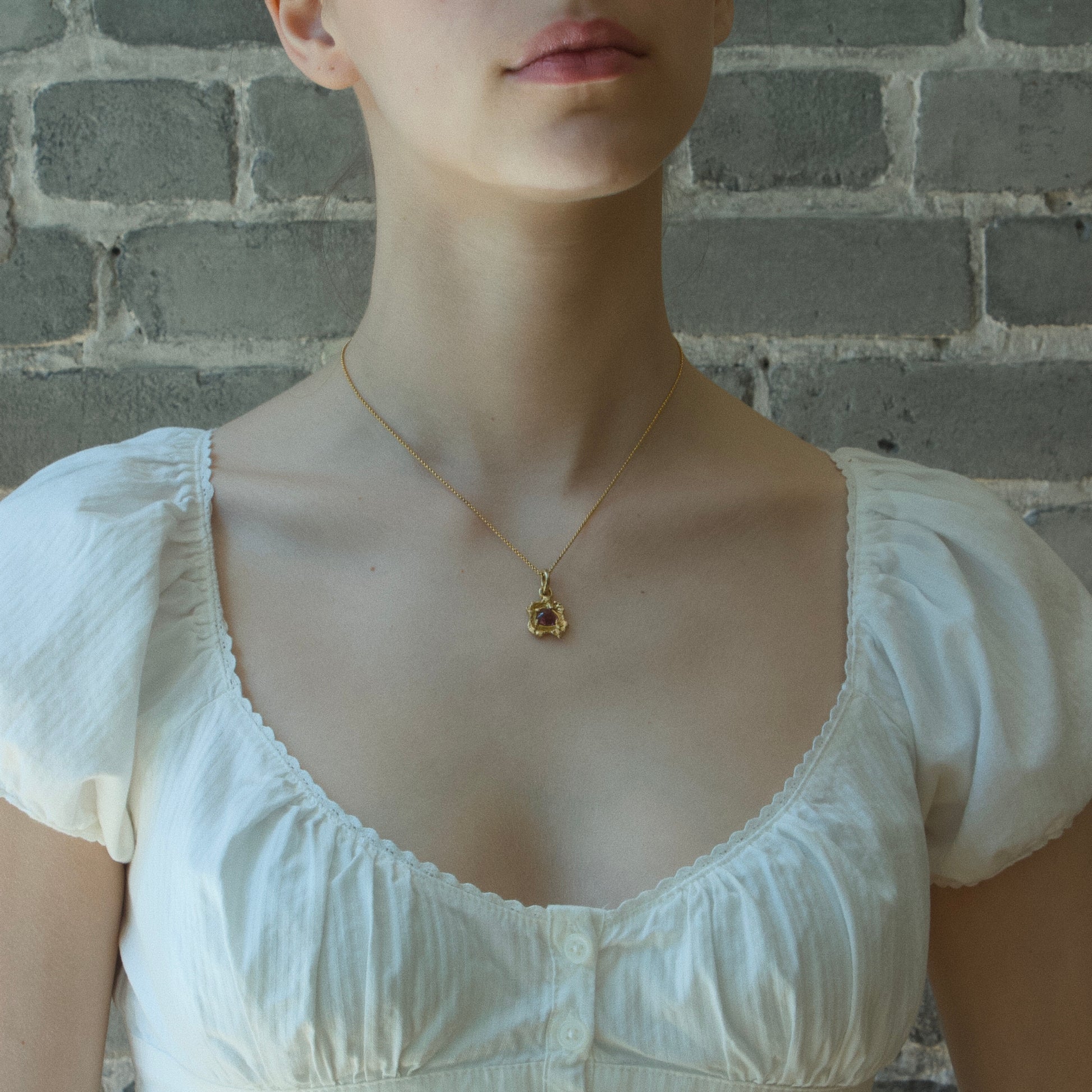 Pink Tourmaline Pendant - Vermeil