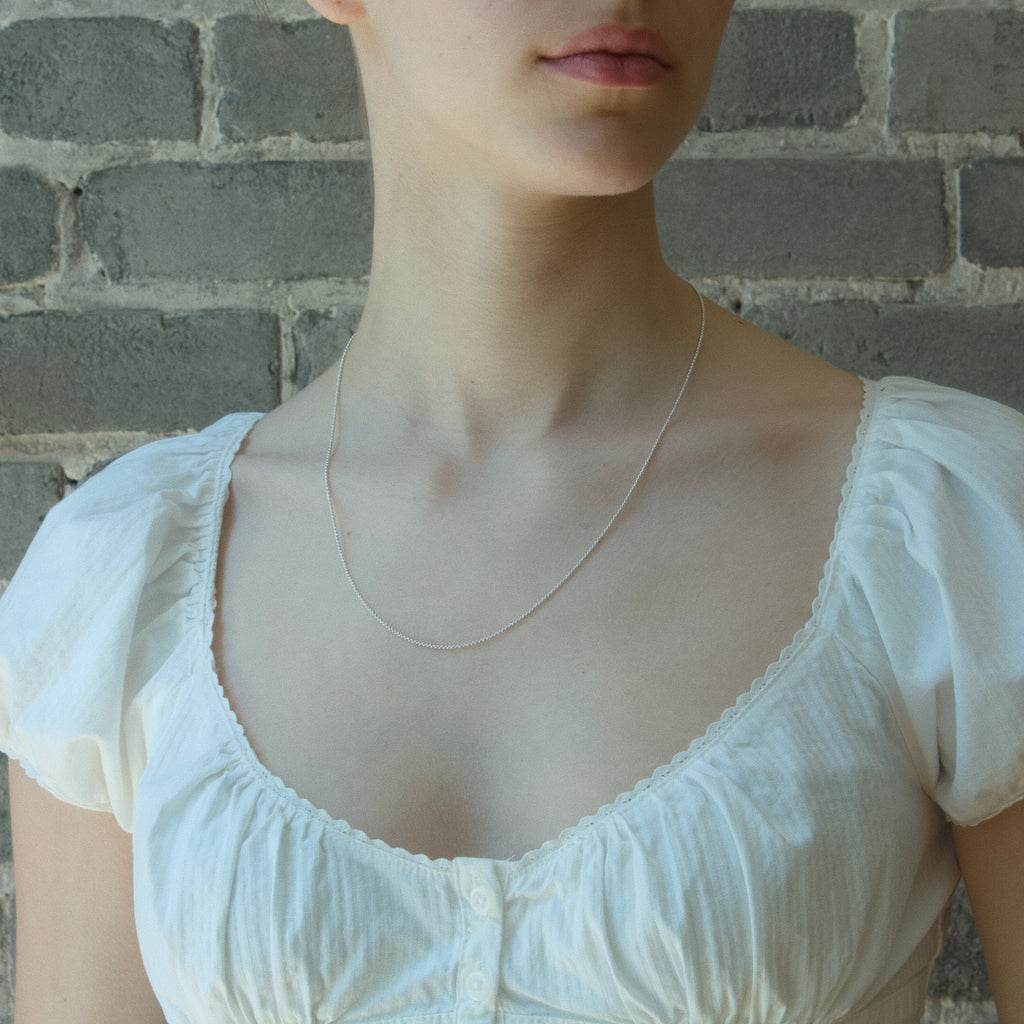 Micro Rolo Chain Necklace - Silver