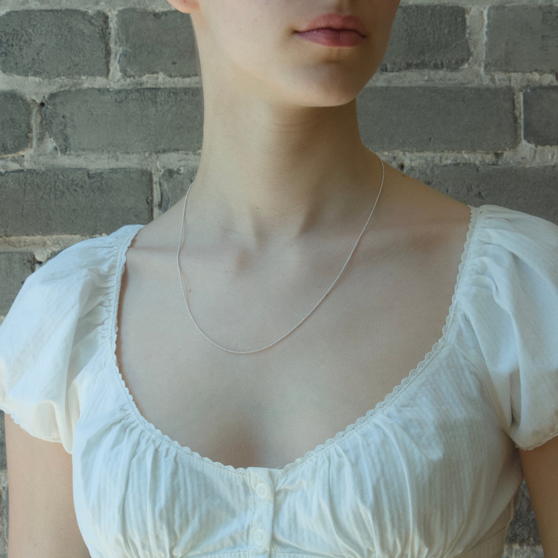 Micro Rolo Chain Necklace - Silver