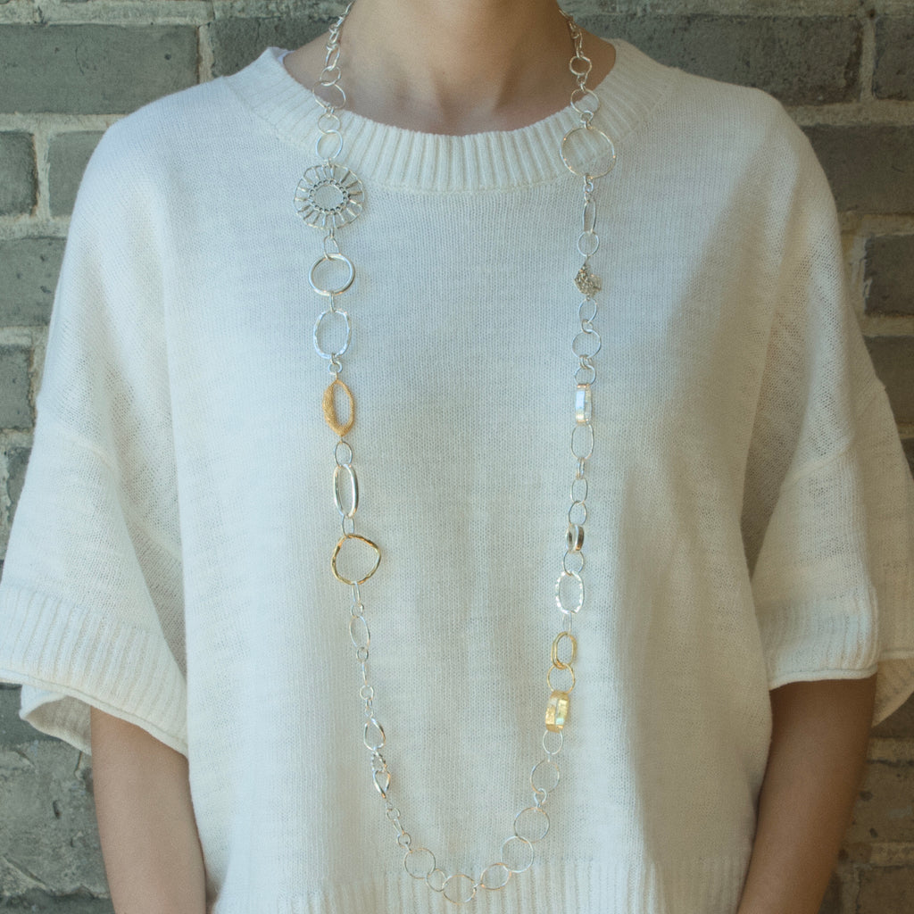 Mixed Metals Sautoir Necklace