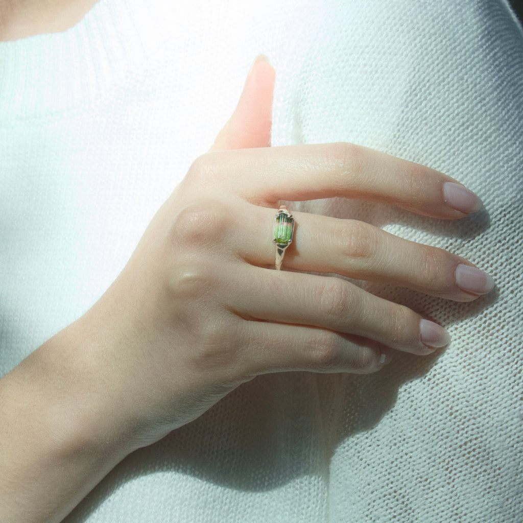 Chevalière en tourmaline - Argent