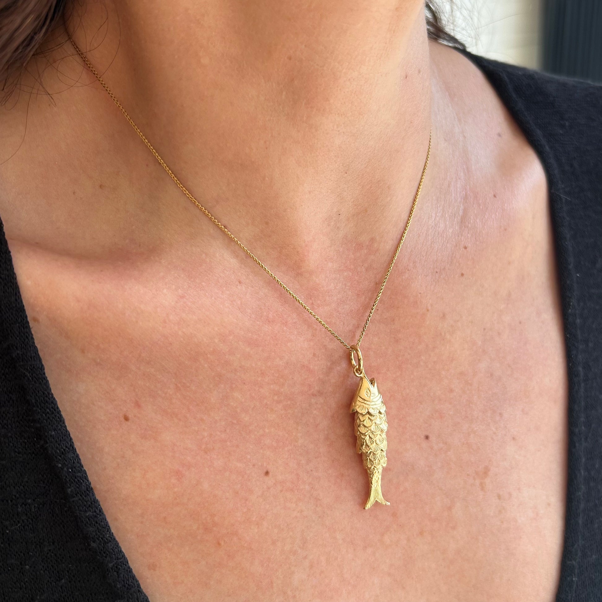 Articulated Fish Pendant - Vermeil