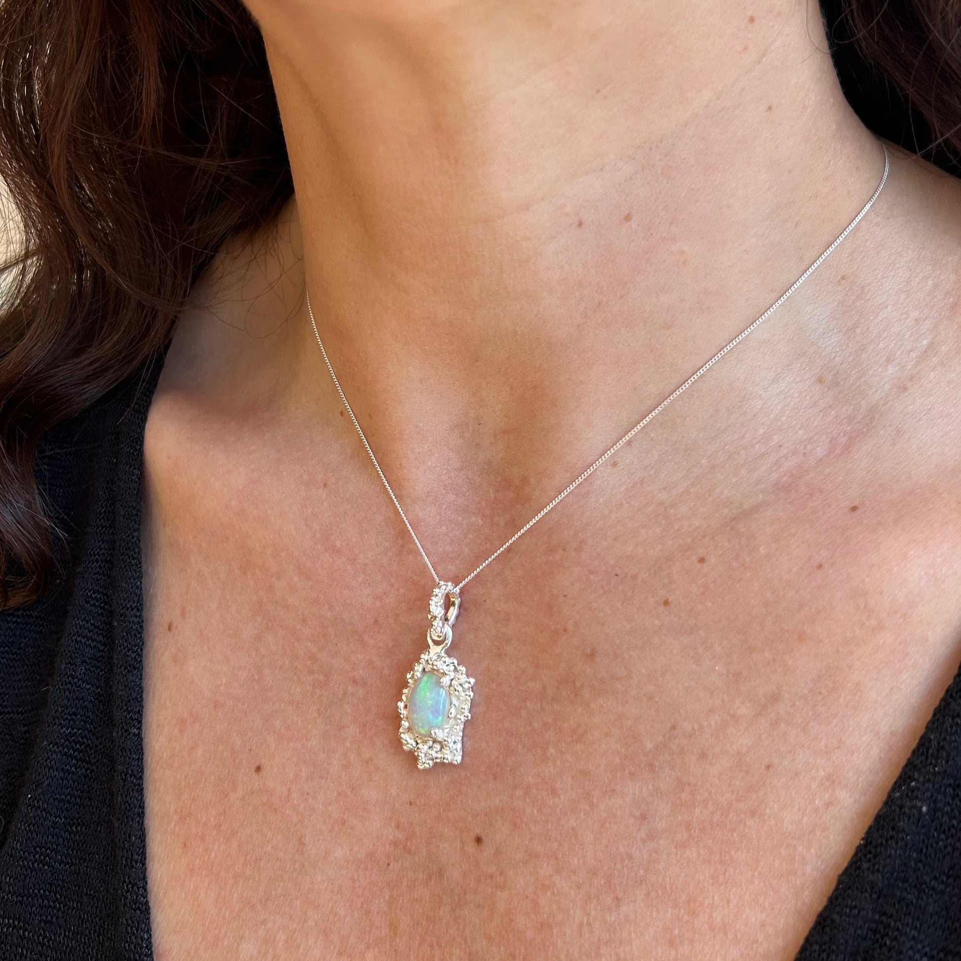 Opal Pendant - Silver