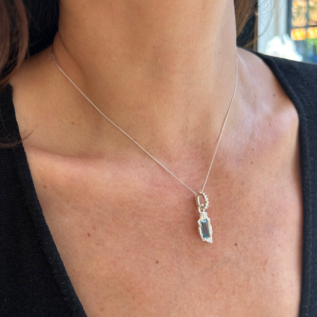 Aquamarine Pendant - Silver