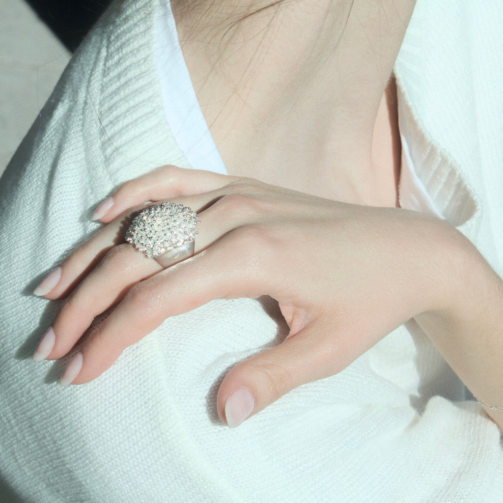 Bague corail - Argent