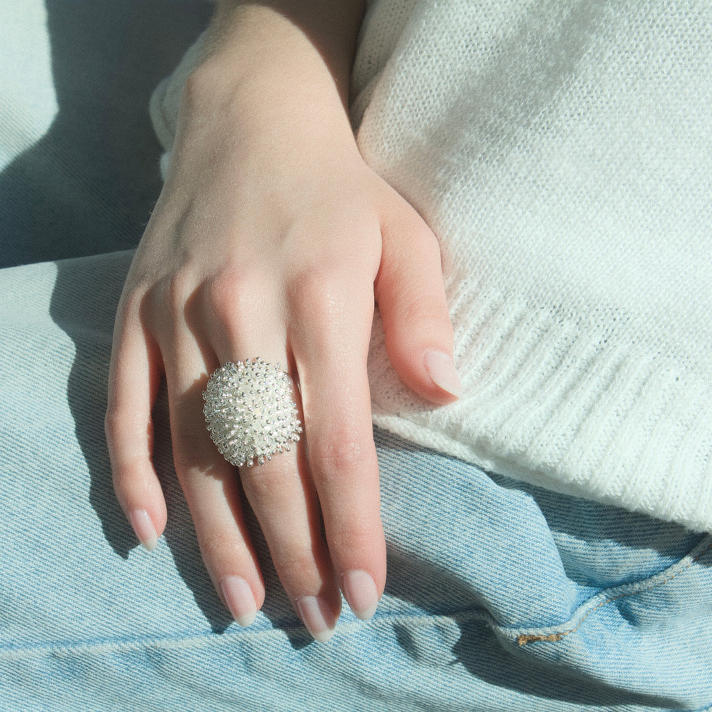 Bague corail - Argent
