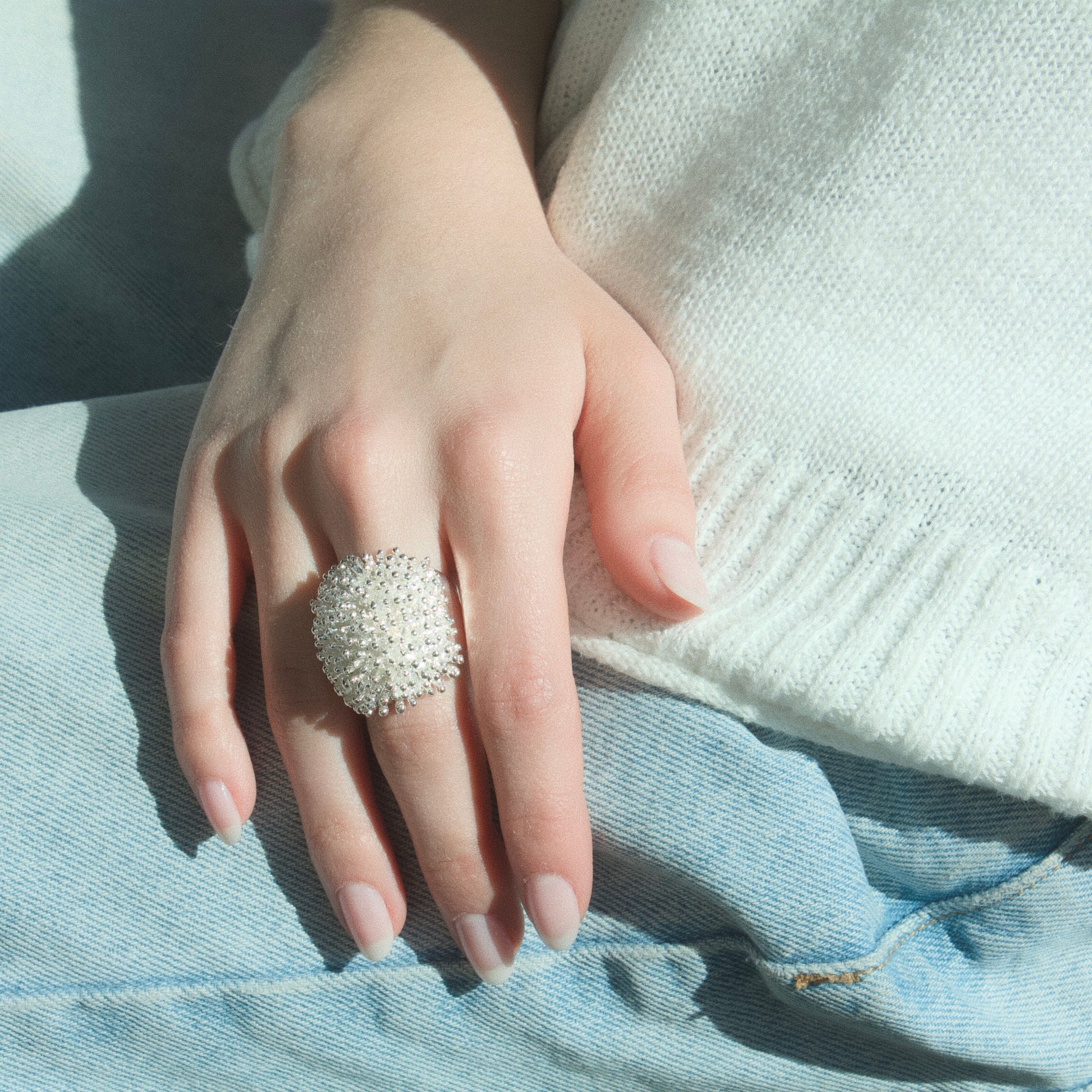Bague corail - Argent