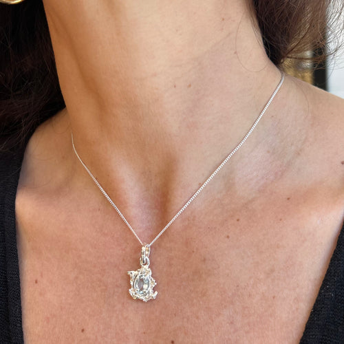Aquamarine Pendant - Silver