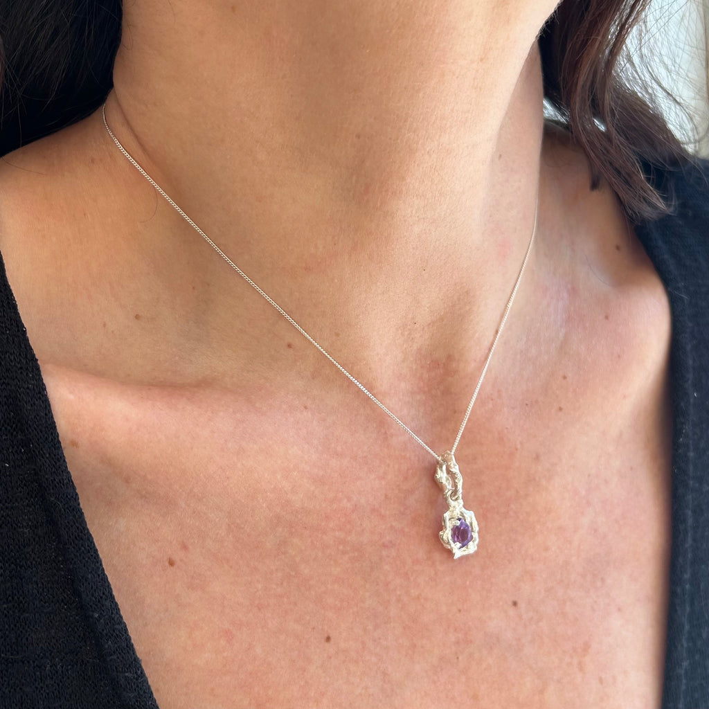 Amethyst Pendant - Silver
