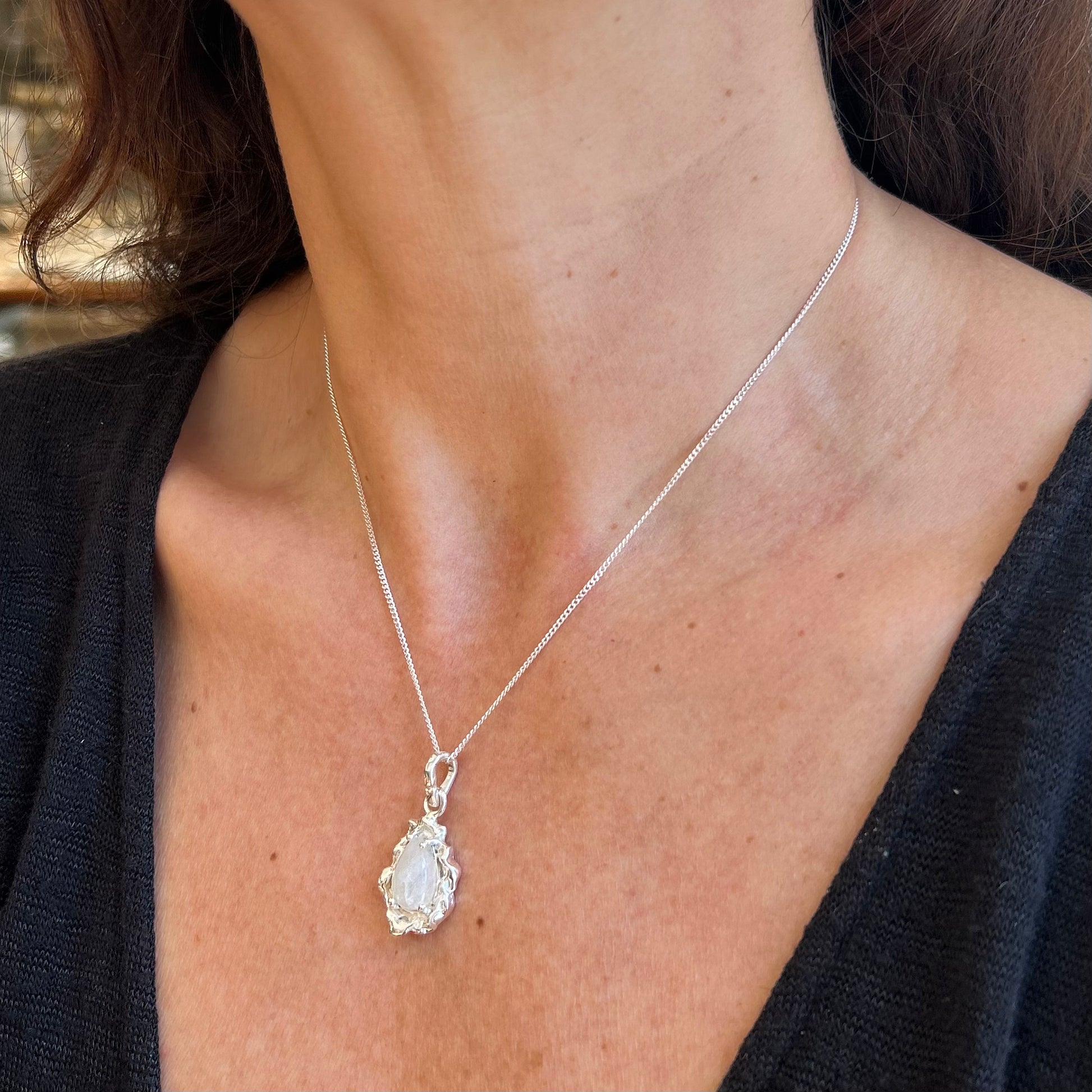 Moonstone Pendant - Silver