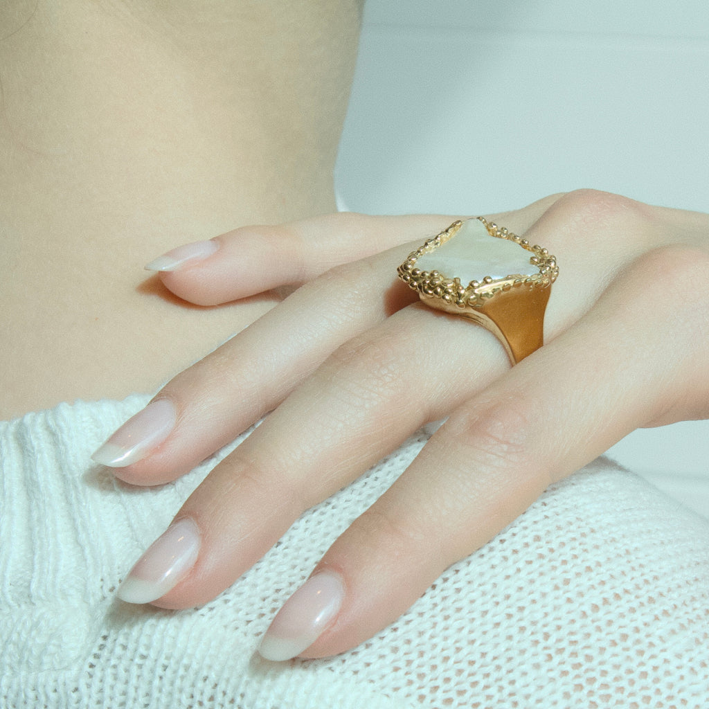 Bague Ornée de Perles - Vermeil