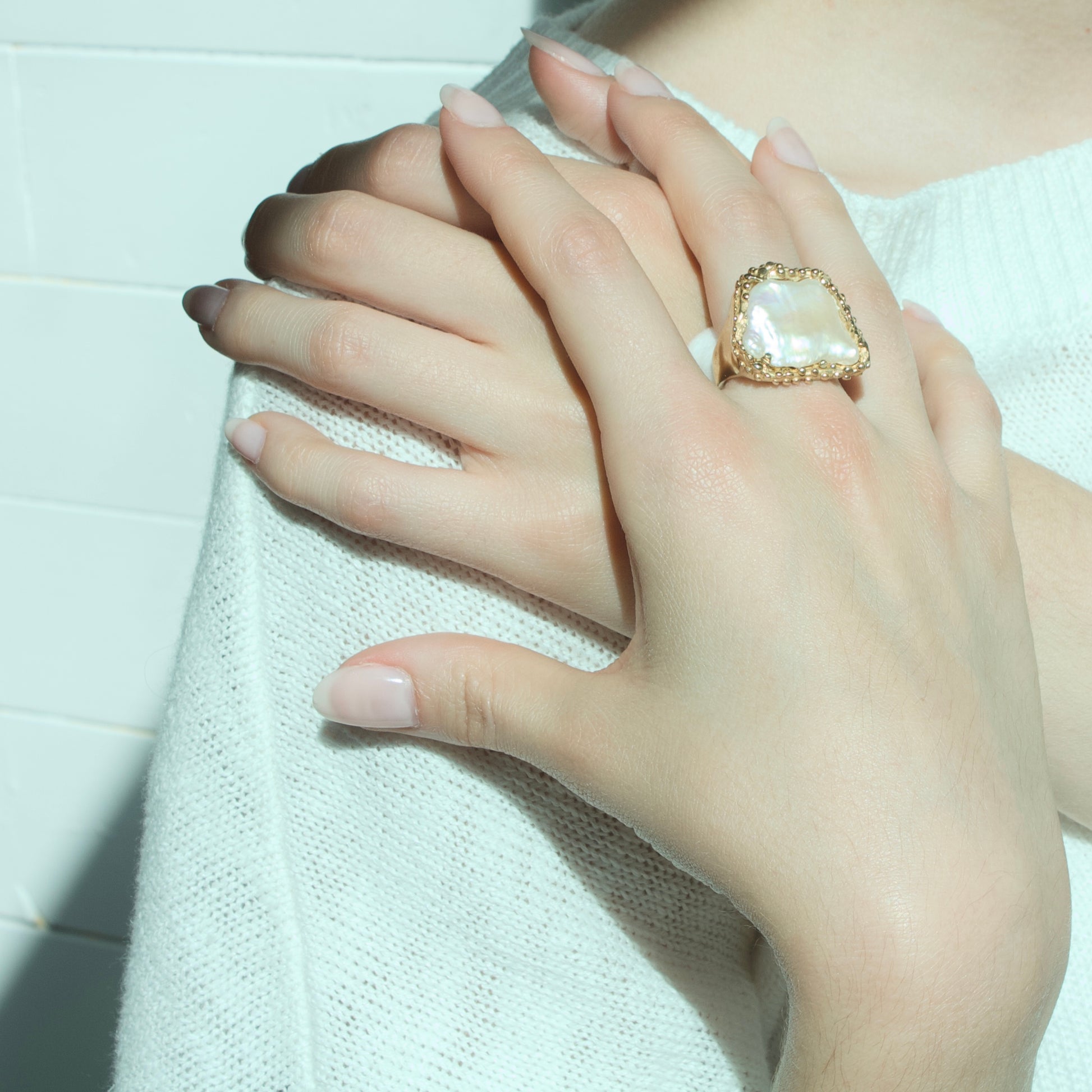 Bague Ornée de Perles - Vermeil