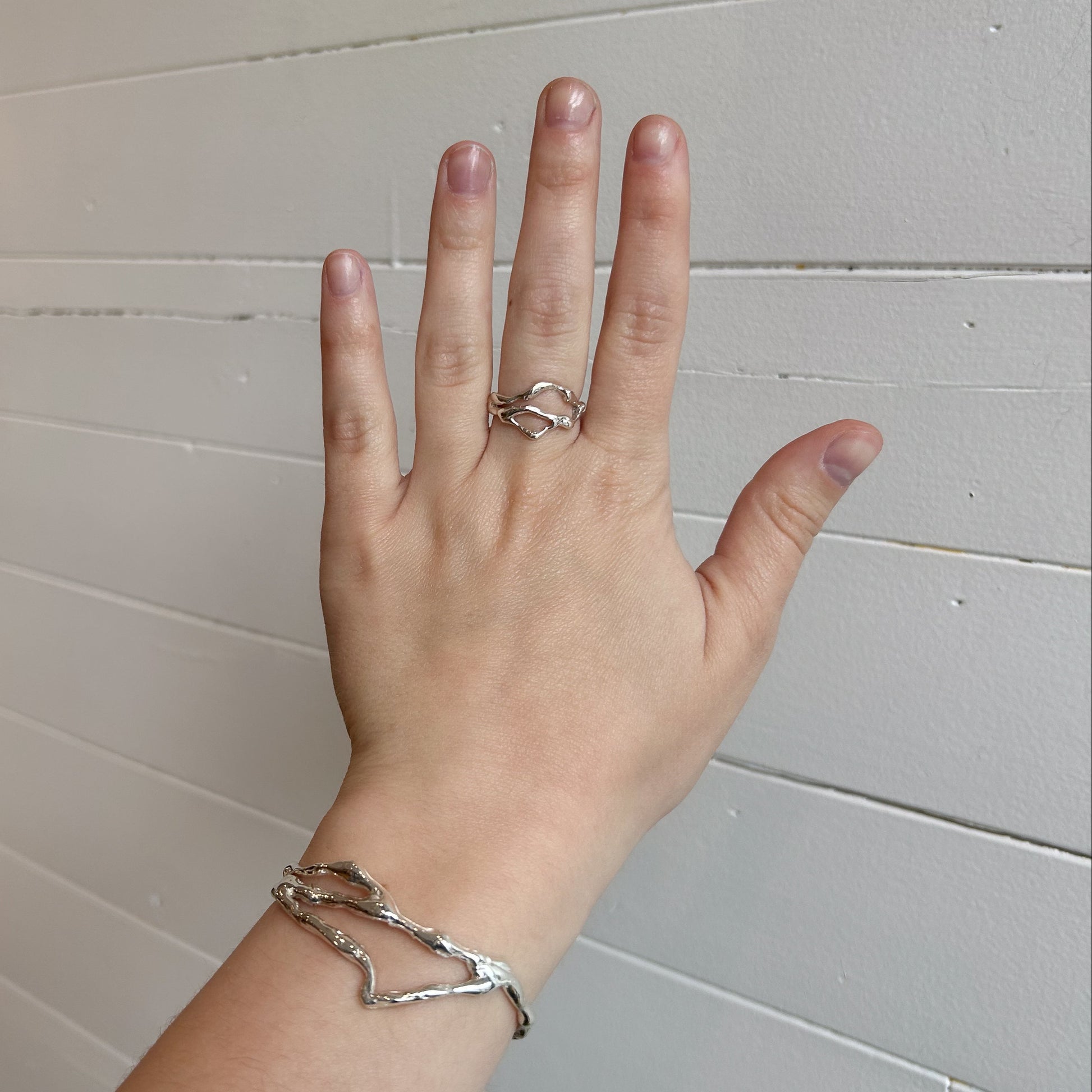 Large Liquid Ring - Silver