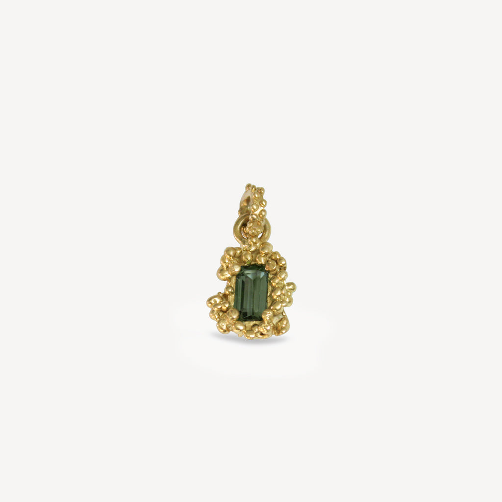 Green Tourmaline Pendant - Vermeil