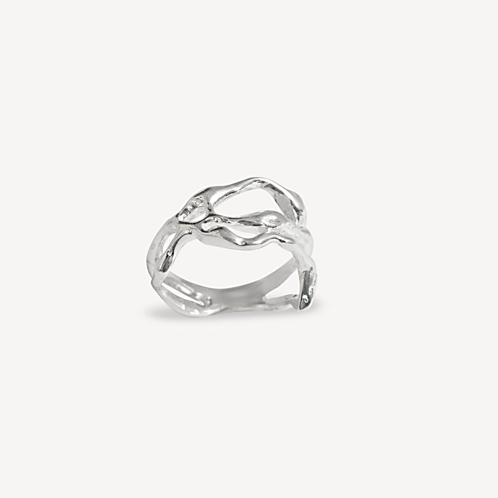 Anneau liquide grand format - Argent