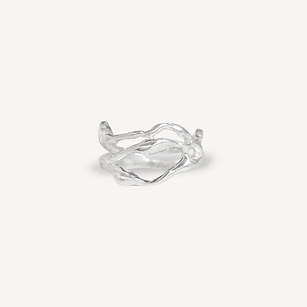 Anneau liquide grand format - Argent