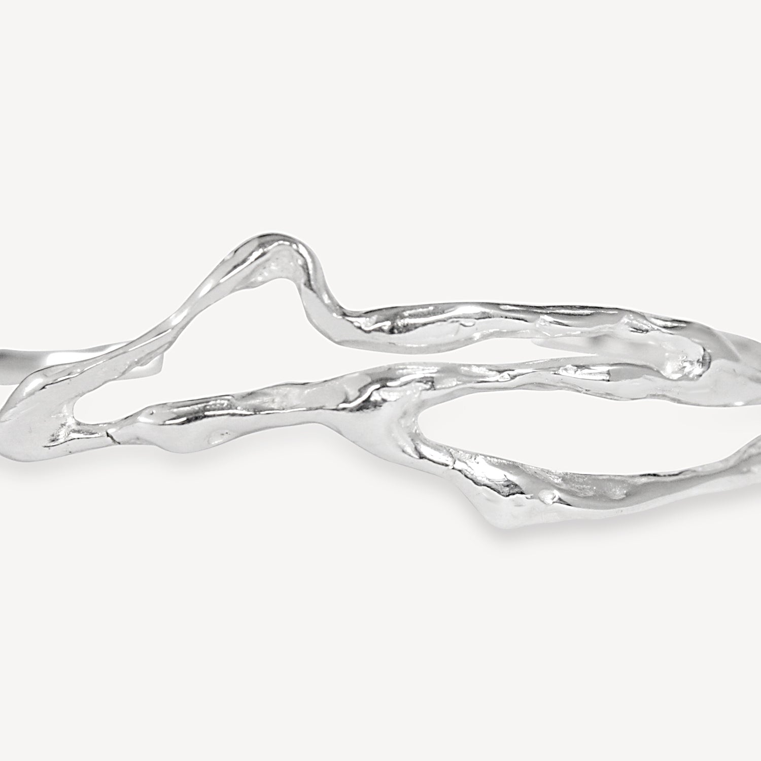 Thin Liquid Cuff Bracelet - Silver