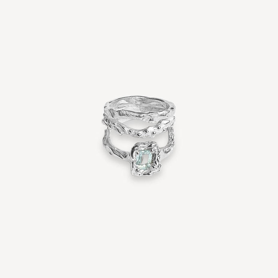 Bague empilable en topaze - Argent