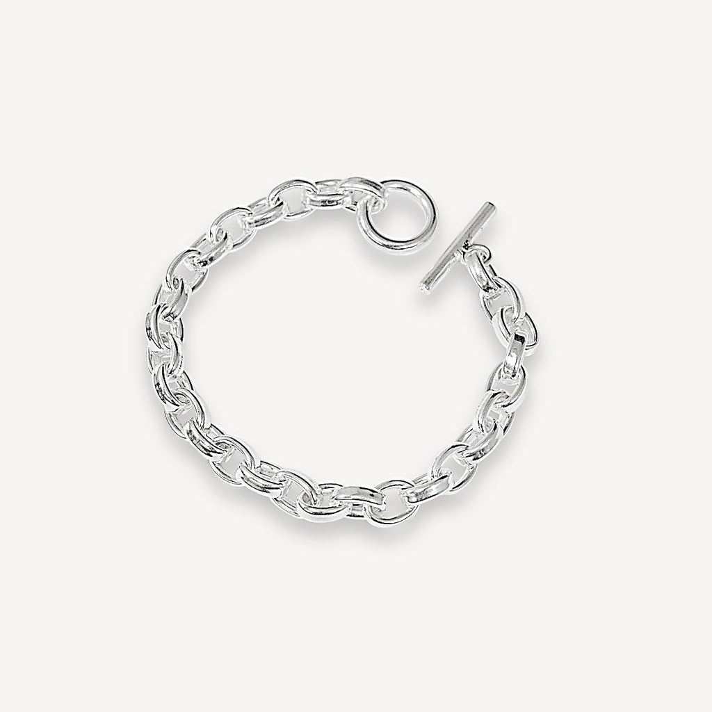 Chunky Rolo Chain Bracelet - Silver