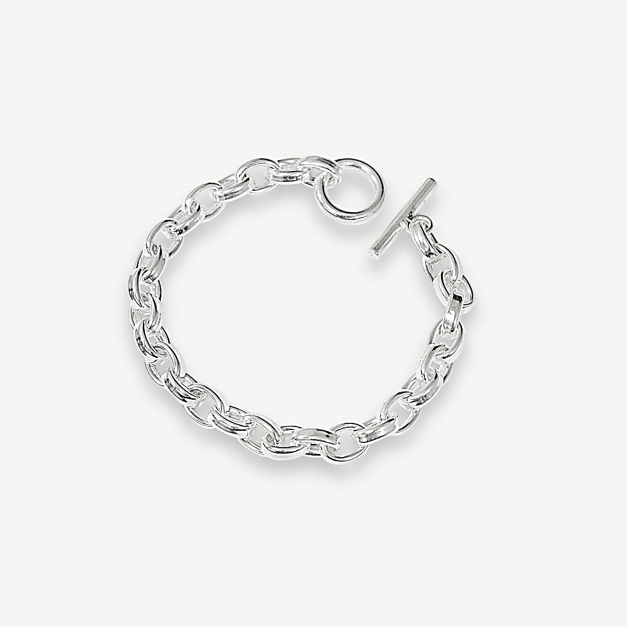 Bracelet à grosse chaîne rolo - Argent