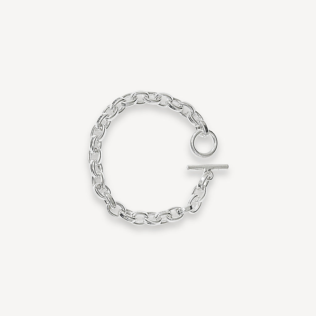 Chunky Rolo Chain Bracelet - Silver