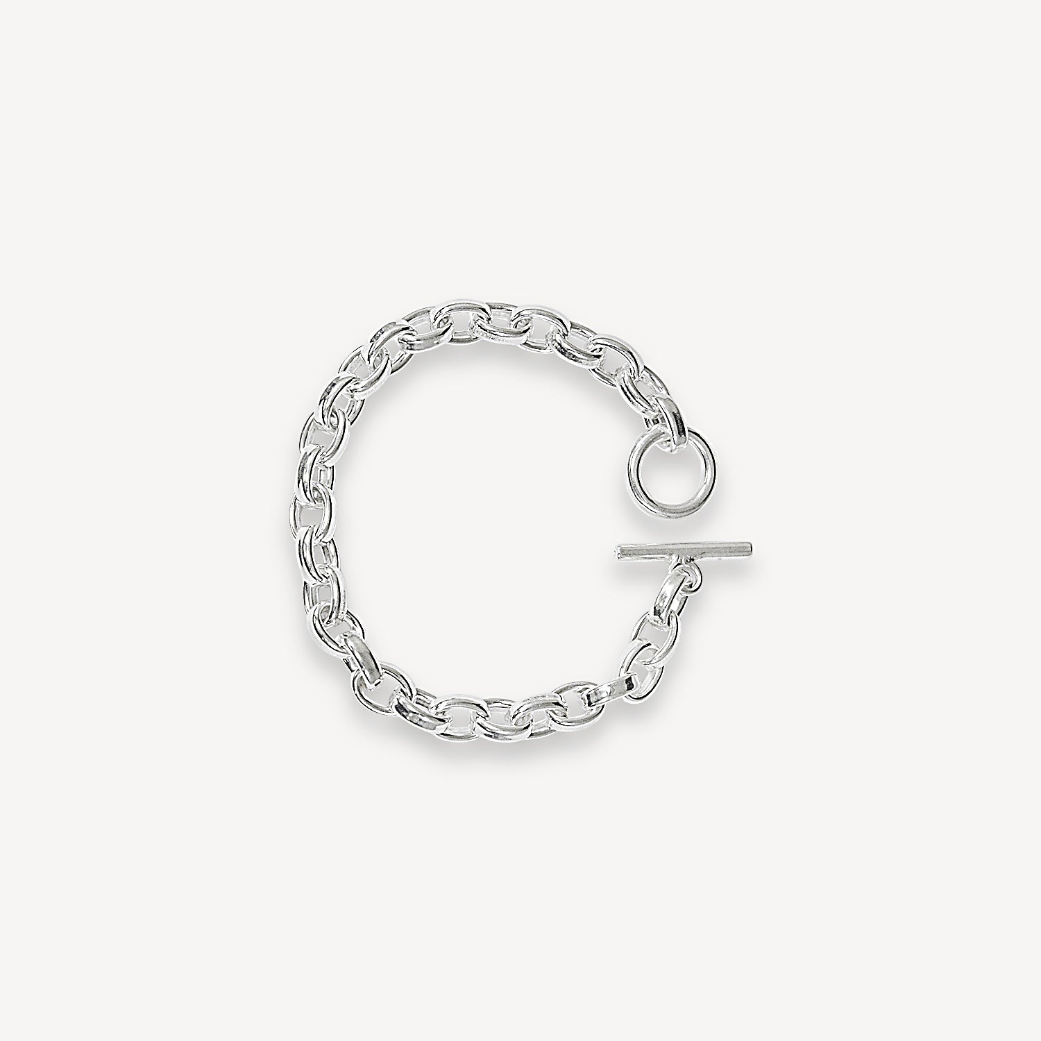 Bracelet à grosse chaîne rolo - Argent