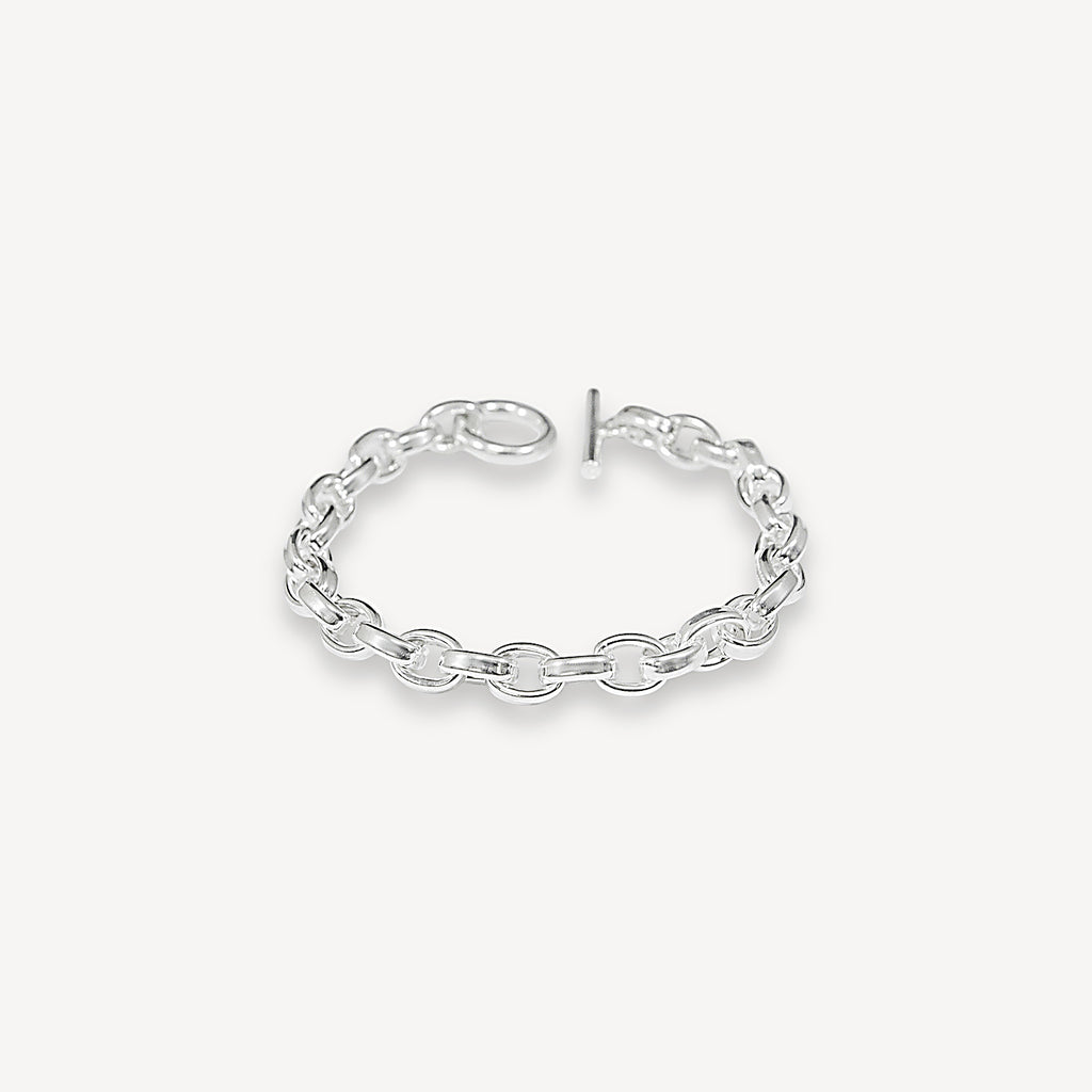 Chunky Rolo Chain Bracelet - Silver