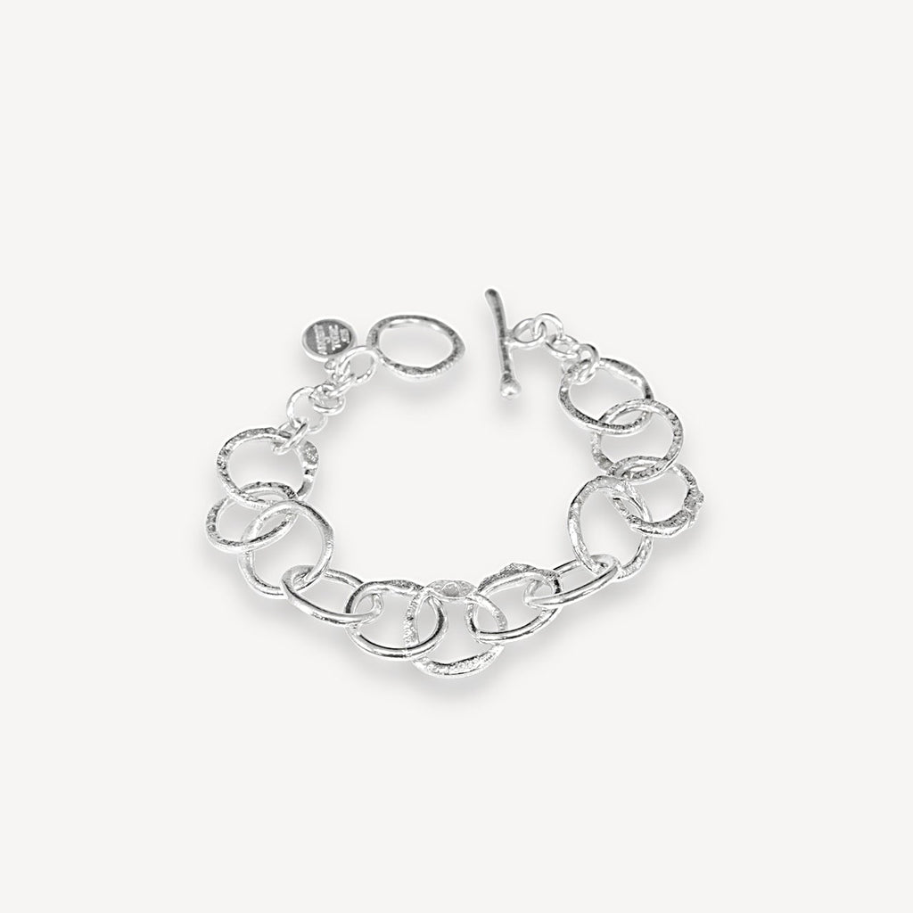 Bracelet à maillons texturés - argent