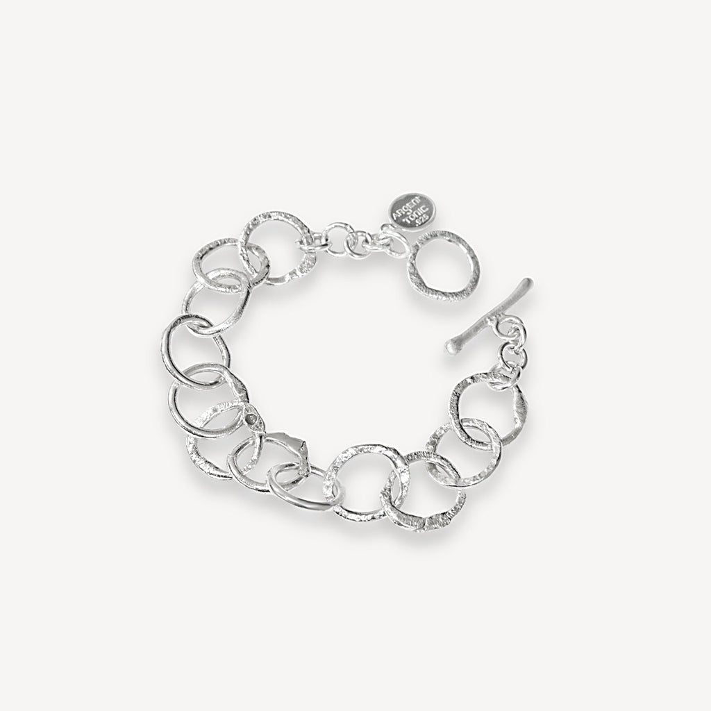 Bracelet à maillons texturés - argent