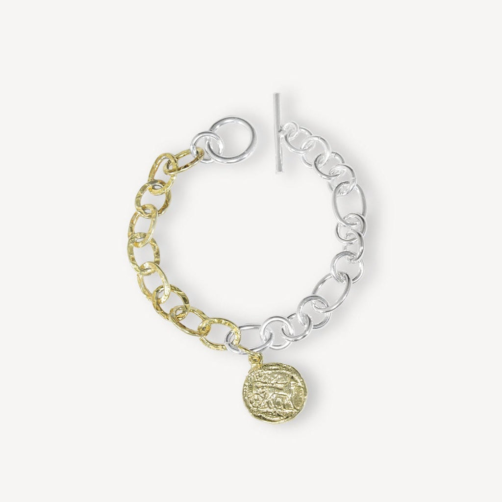 Mixed Metals Coin Bracelet