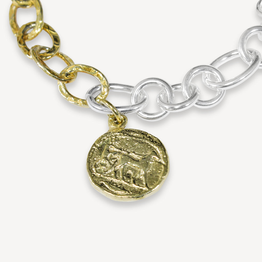 Mixed Metals Coin Bracelet
