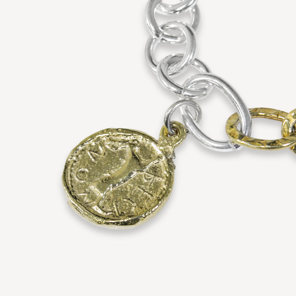 Mixed Metals Coin Bracelet