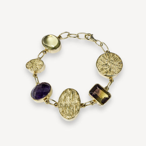 Amethyst, Citrine & Ametrine Bracelet - Vermeil