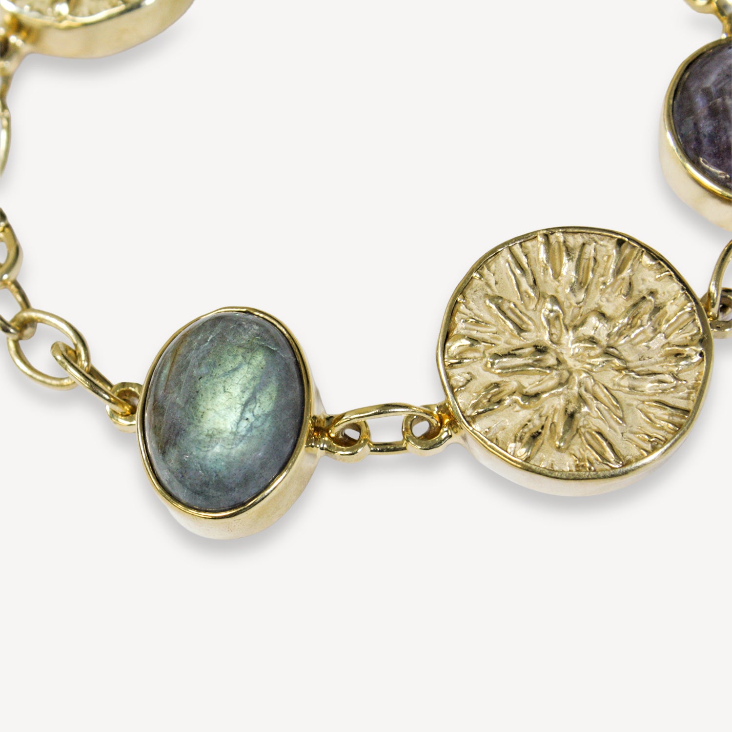 Star Sapphire, Labradorite & Fluorite Bracelet - Vermeil